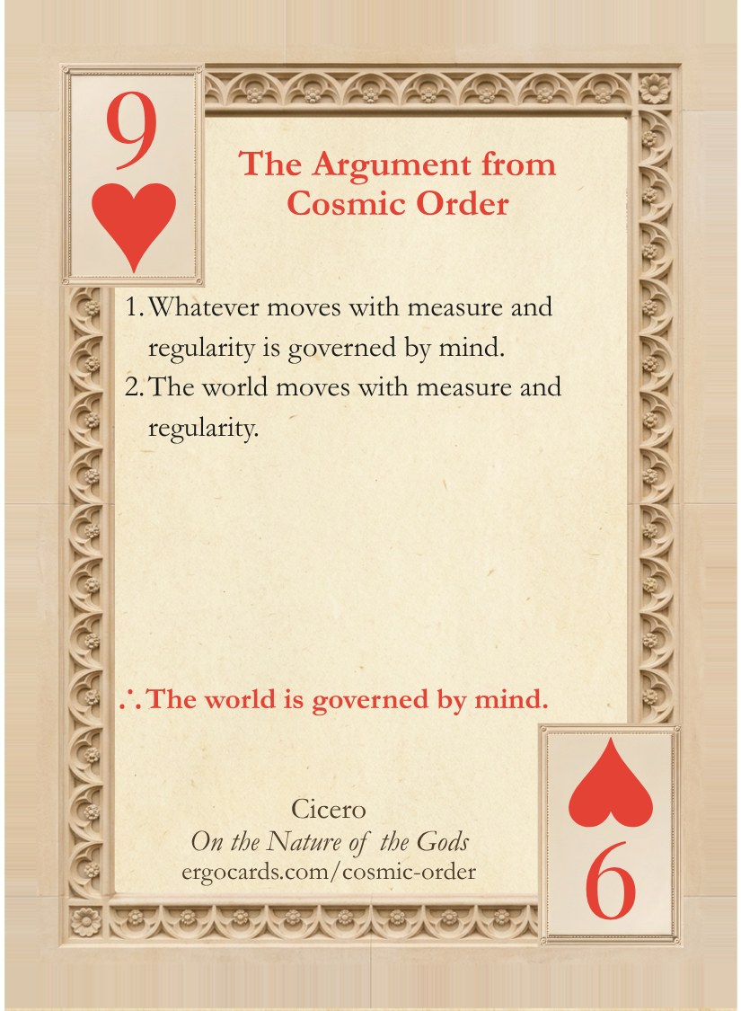 The Argument from Cosmic Order, card face