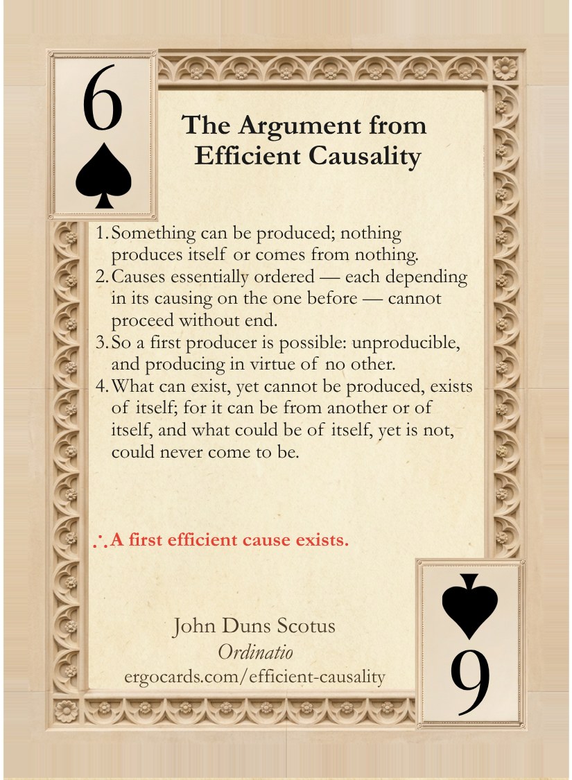 The Argument from Efficient Causality, card face