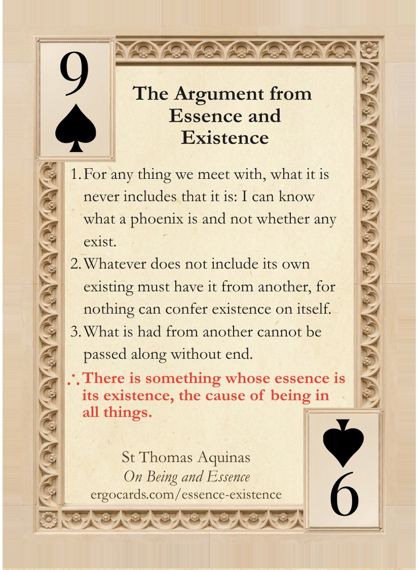 The Argument from Essence and Existence, card face