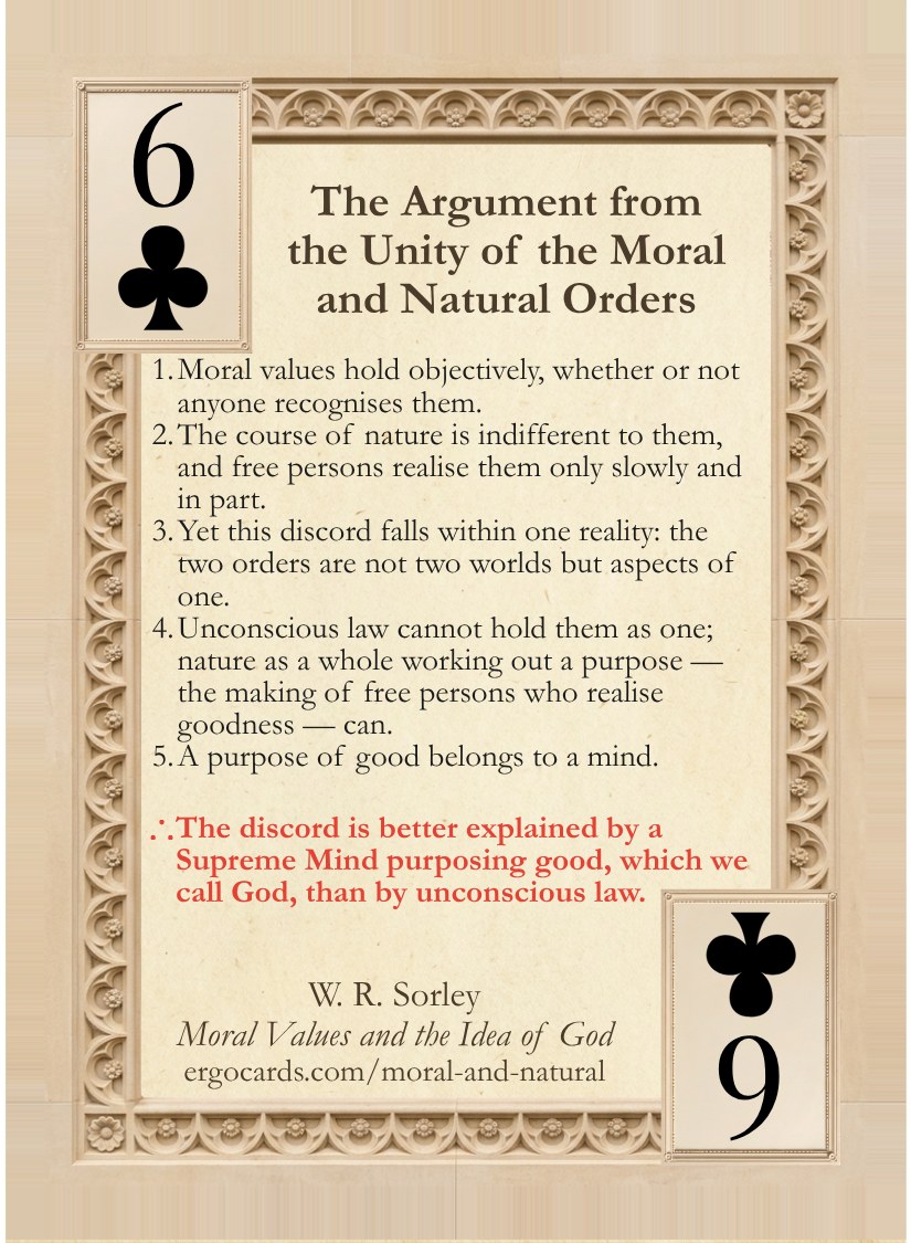 The Argument from the Unity of the Moral and Natural Orders, card face